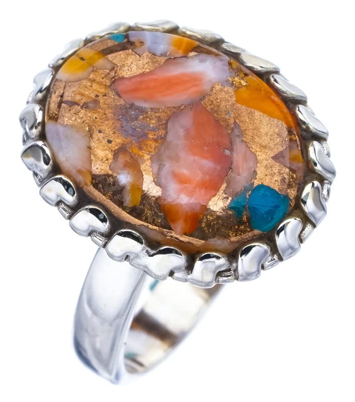 

StarGems® Natural Copper Chalcedony Handmade 925 Sterling Silver Ring 7.25 F1675