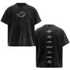 Akatsuki Clan Vintage Washed T-Shirt – Naruto Anime Oversized Schwer Baumwolle T-Shirt