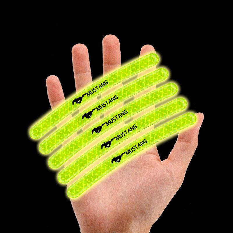 Car Wheel Hub Reflective Sticker Tire Rim Reflective Strips For Ford Mustang F10 Zapatillas Miniatura Gt Shelby 2005 2015 Mujer 2012 Kuga