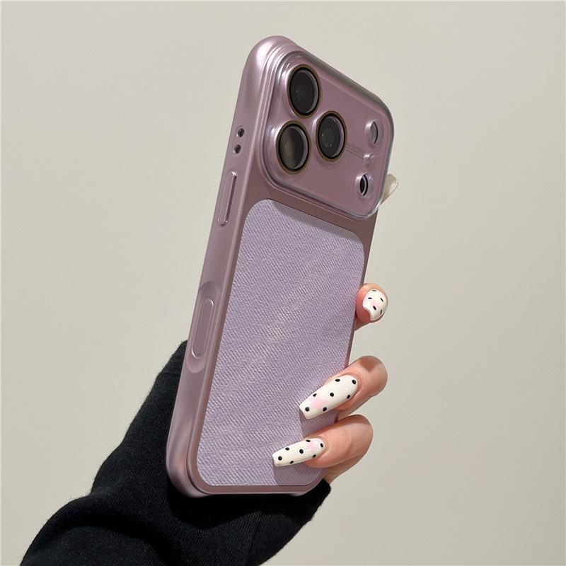 The new model is suitable for iPhone17promax denim mobile phone case, large window Apple 16 airbag 15 protective case 14.
