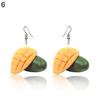 Pendientes creativos con forma de gancho de fruta fresca de coco para mujer, joyería para fiestas de verano