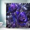 Purple Two Roses Shower Curtain Set - Romantic Art Print, Ideal for Home & Hotel, Perfect Housewarming & Wedding Gift