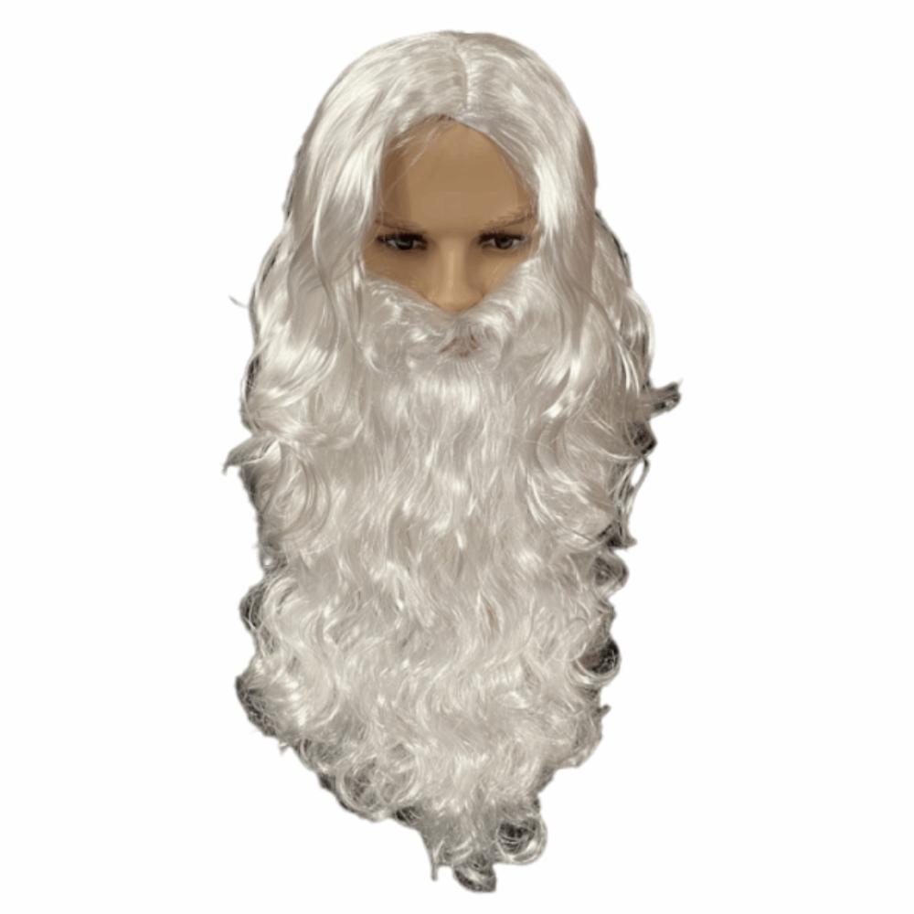 

Креативный набор волос и бороды Санты Забавные рождественские реквизиты для косплея Рождественские украшения белый