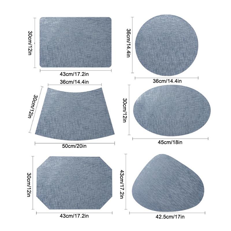 1Pcs Washable Double Side Pu Leather Placemat Texture Waterproof Heat-Resistant Table Mats Home Hotel Dining Table Decoration