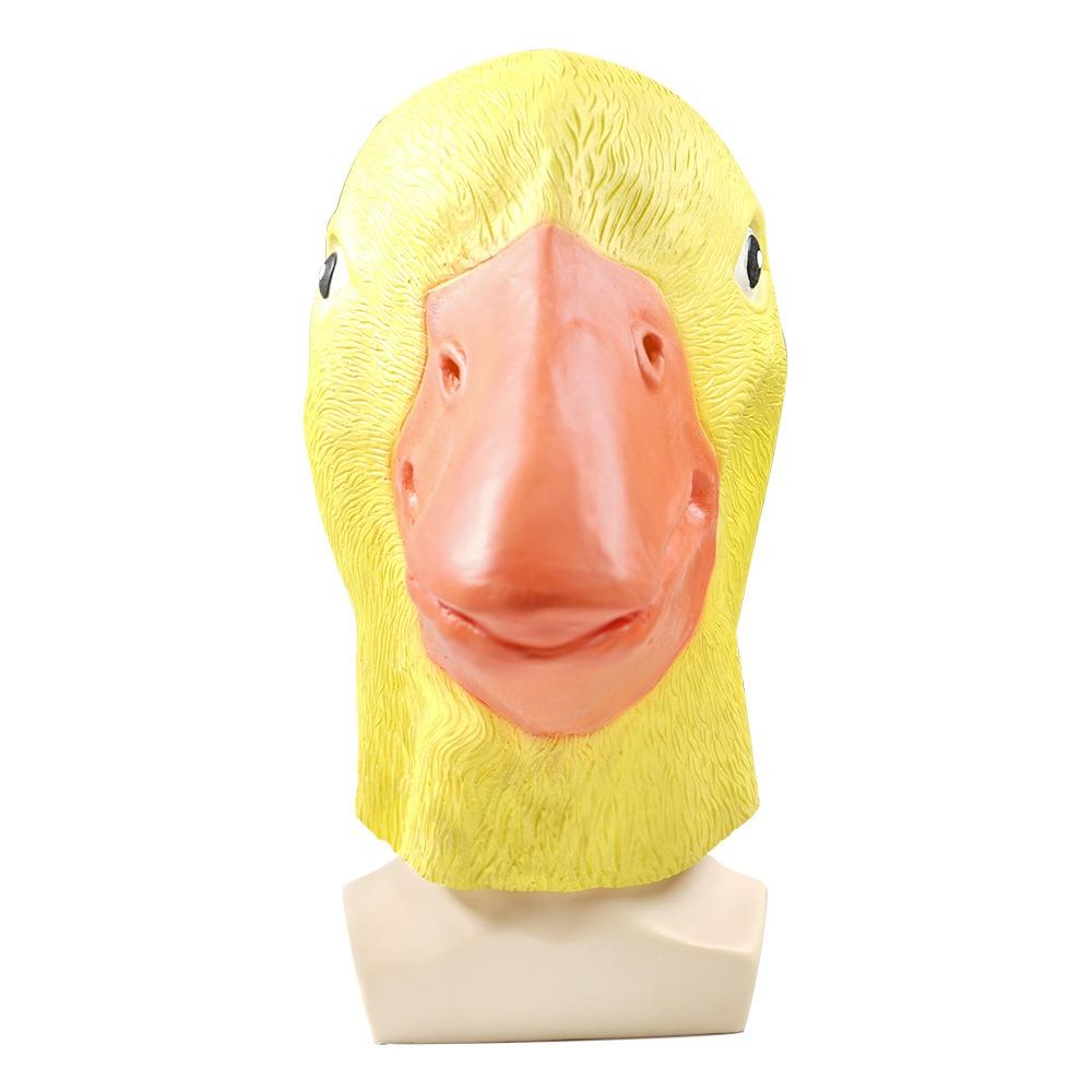 Latex Yellow Duck Head Mask Full Head Design Cosplay Accessories Humorous Animal Masks  Halloween