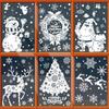 Juldekorationer, Renar, Snögubbe Fönsterstickers, Julbutik Fönsterdekorationer, Jul Statiska Klistermärken