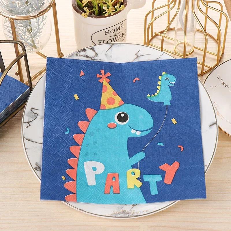 20pcs/Pac 33*33cm 2-Ply Disposable Party Napkin Cartoon Pattern
