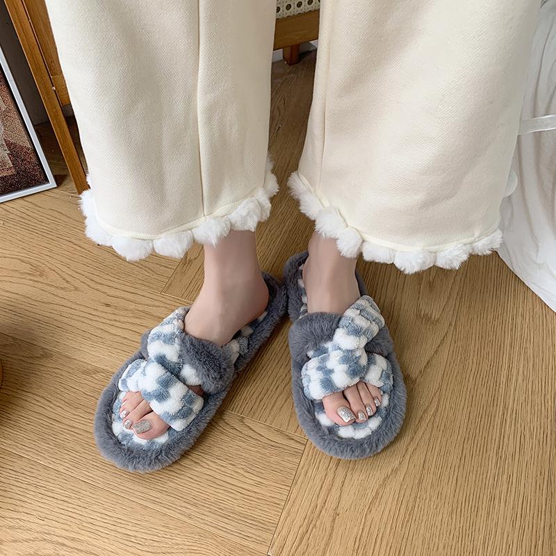 Fashion 2025 New Fashion Fluffy Slippers Women Winter Warm Fur Home Slippers Woman Comfortable Soft Sole Non Slip Indoor Shoes