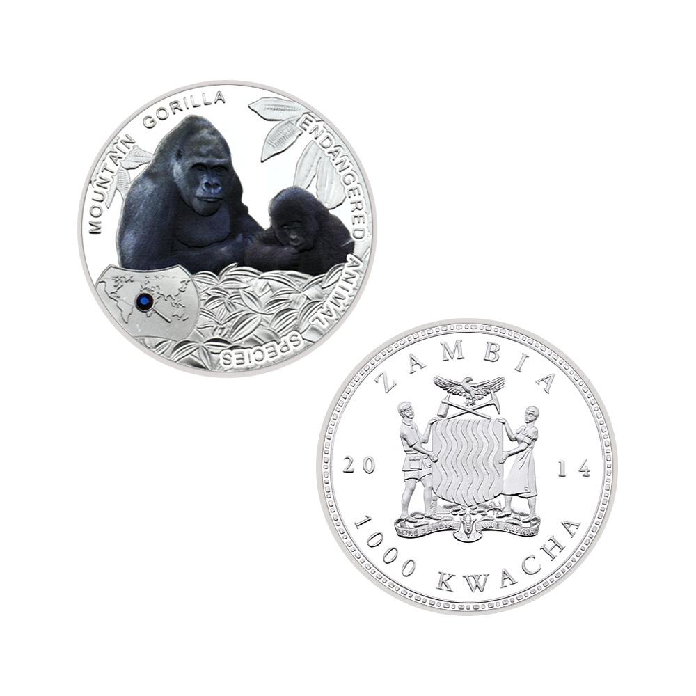 Aanimal coins, rare African animals, tigers, pandas, silver metal commemorative coins, commemorative medals, gifts