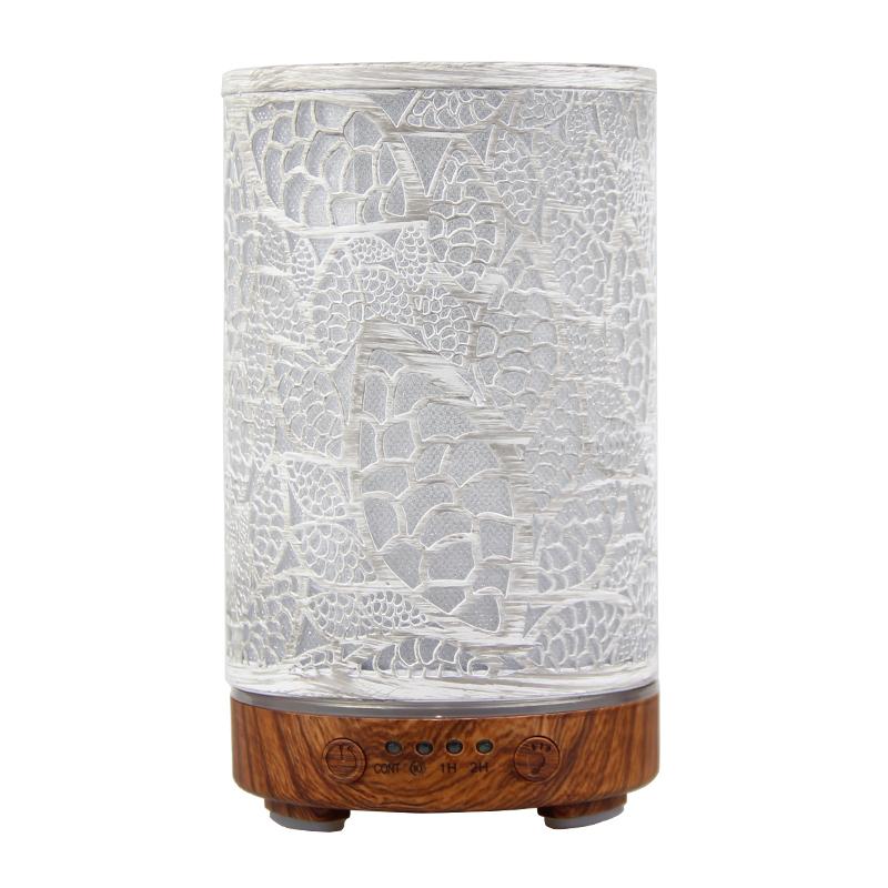 Aroma Diffuser Raumduft Ätherisches Öl Luftbefeuchter Blatt Smart Home Geräte Nebelerzeuger Bunte Raumdeko mit LED-Lichtern