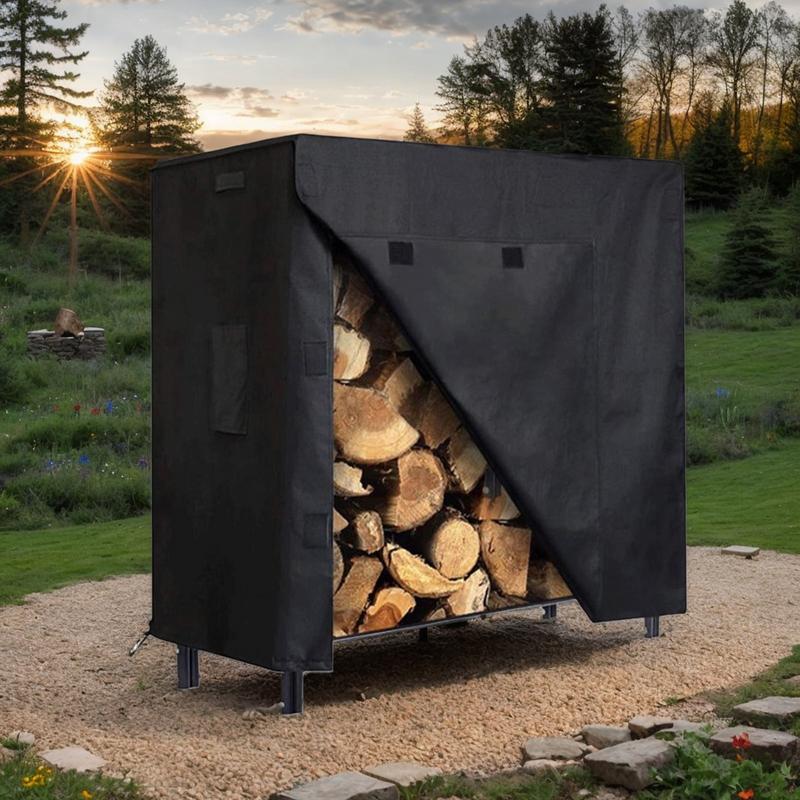 Wood Covers For Firewood Firewood Rack Cover Waterproof Heavy Duty Log Rack Cover Adjustable Protection Cover Weather Resistant