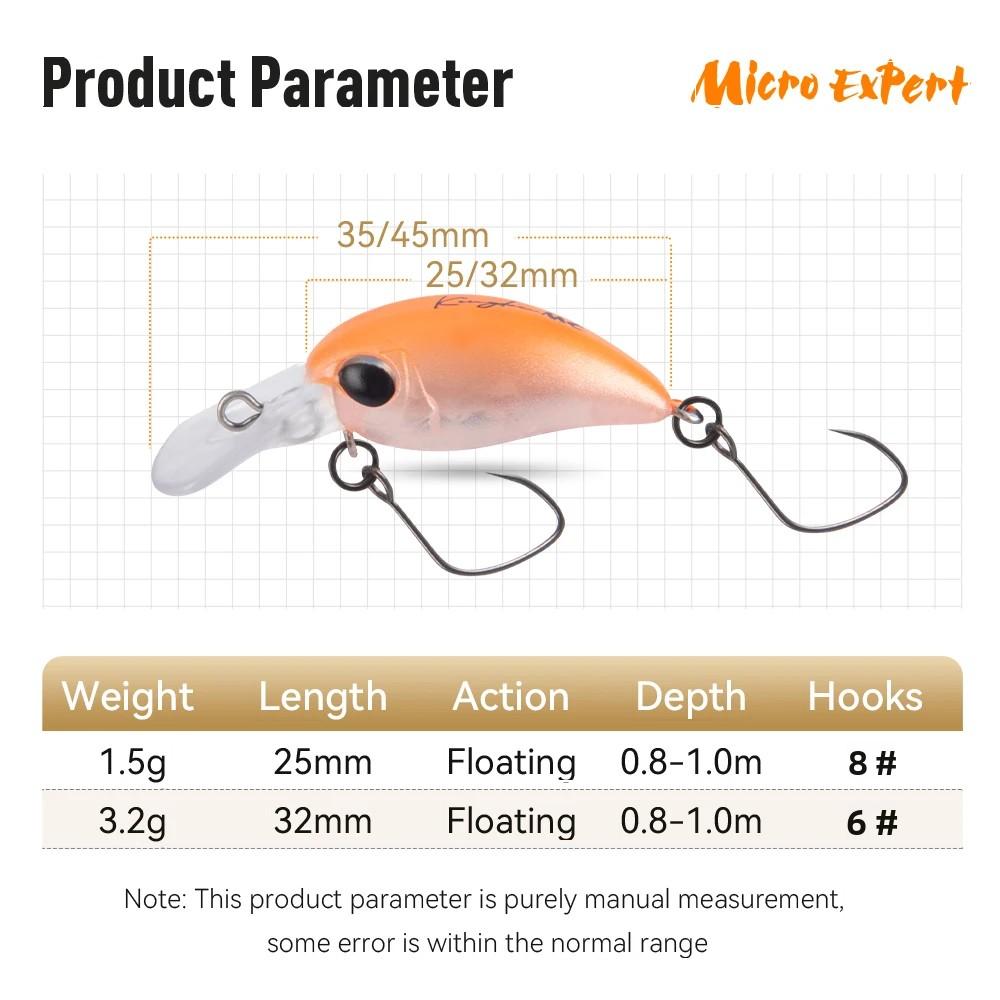 Kingdom Rybářská nástraha Micro Expert Minnow 1,5g 3,2g 25mm 32mm Povrchová Umělá Tuhá Crankbait Wobblery Okoun Pstruh Návnady