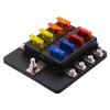 Car Screw Binding Post Model 12 Ways Fuse Box with LED Indicator Light Vehicle Truck Fuses Car Accessories
