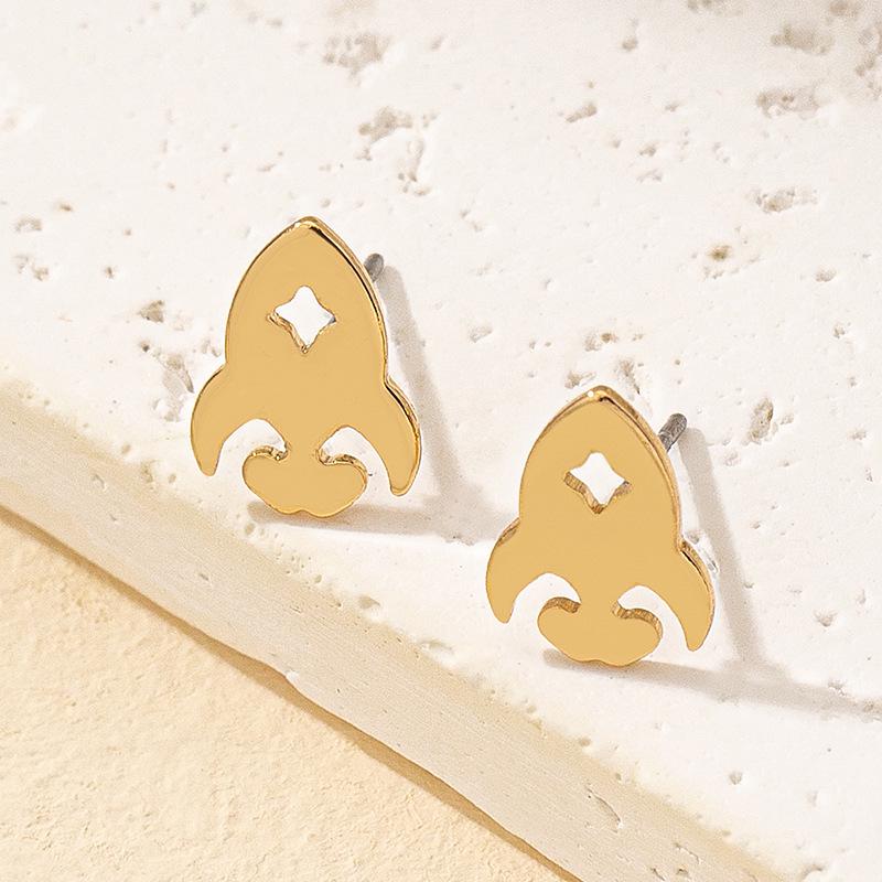 Trendy Rocket Stud Earrings: Simple, Fashionable & Versatile for Women