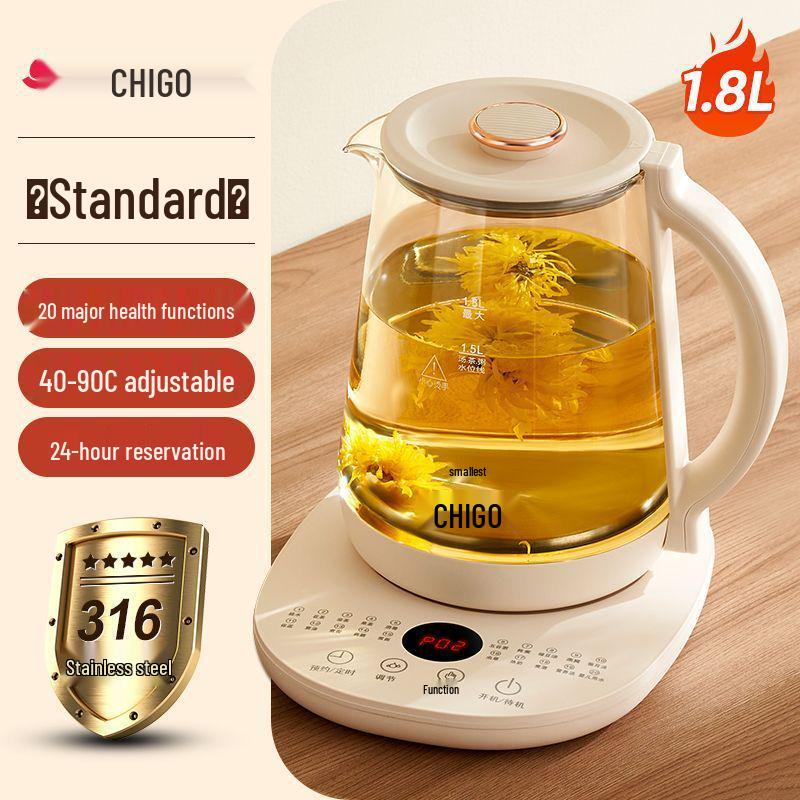 Oală de sănătate Ceainic electric din sticlă izolată