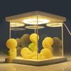 Vitrine für Smiski Figuren - Mini-Figur Acryl 11,9x11,9x11,9 cm LED-Licht offenes Design durchsichtige Vitrine stapelbare Sammlerbox leuchtende Figuren.