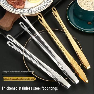 Stainless Steel Korean Barbecue Kitchen Tongs for Steak and Buffet.