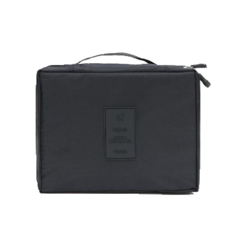 Korean Style Waterproof Cosmetic Bag: Large Capacity, Portable Mini Toiletry Handbag чёрный