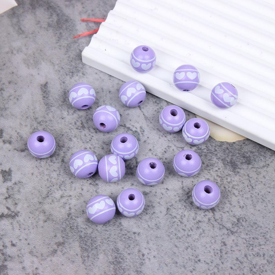 Valentine'S Day Love Wooden Beads Home Decoration Colorful Wooden Beads Wreath Accessories Diy Fringed Hemp Rope Wooden Beads String