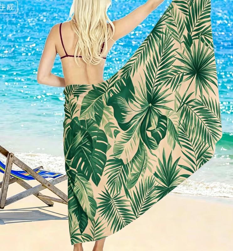 Série Fleurie Tablier de Plage Jupe Décoration Serviette de Plage Jupe de Plage Semi-Élégant Sac de Plage Jupe Maillot de Bain Femme Essentiel de Voyage