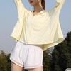 Veste à capuche de protection solaire pour femme, légère, manches longues, t-shirt solaire, fermeture éclair intégrale, veste athlétique avec poches pour la randonnée en extérieur