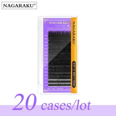 Eyelash Extension Individual Eyelash NAGARAKU Black 20 Pieces One Set 16 Lines Super Soft Natural Premium Eyelash Extension