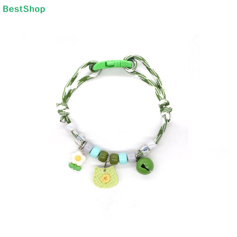 Cute Colorful Pet Necklace Braided Adjustable Cat Neck Chain With Bells Pet Jewelry Pet Costume Accessories