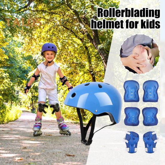 7ks/sada Dětská sada ochranných pomůcek na bruslení Kolečkové brusle Skateboard Kolo Cyklistická koloběžka Nastavitelná přilba Kolenní chránič loktů Chránič zápěstí