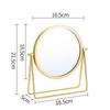 Metal Makeup Mirror with Stand Round Dressing Mirror Retro Desktop Mirror  Bedroom