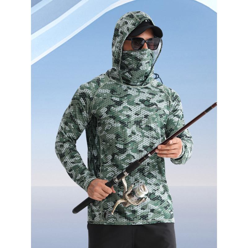 Outdoor Fishing Sunscreen Clothes Ice Feel Hooded Sunscreen Clothes UV Resistant Quick Drying Loose Coat Fishing Clothes