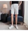 Pantalones cortos waffle de verano para hombre 2023 estilo británico - Color sólido, ligeros, pantalones cortos casuales de traje