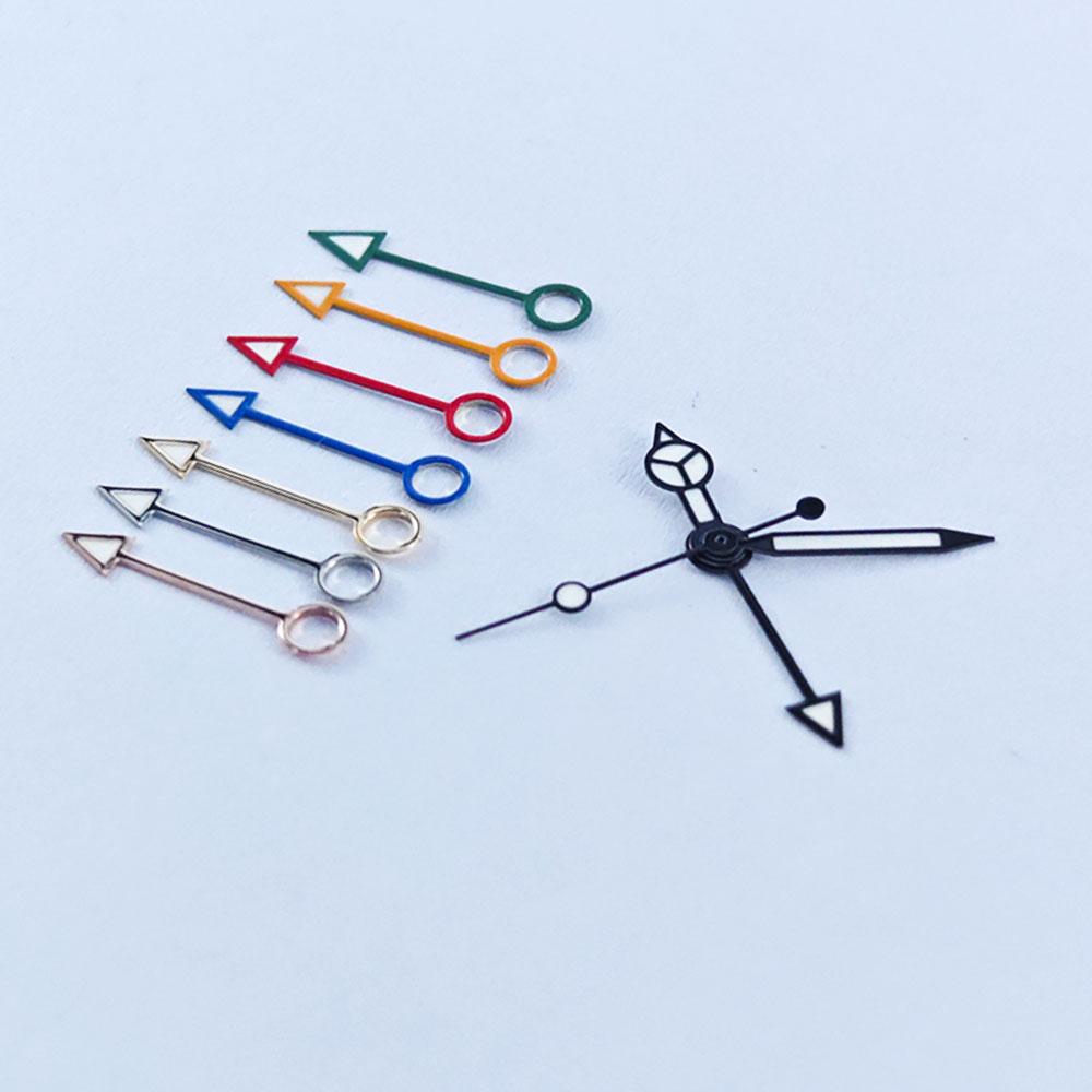GMT NH34 Watch Hands Black 4Pins Fit NH34A Movement Blue Green Luminous Pointers Gmt-Needles Mod for Seiko Mod Parts