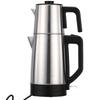 Electric Turkish Tea Maker Cooker Stainless Steel Double Pot Kettle Infuser Keep Warm Function