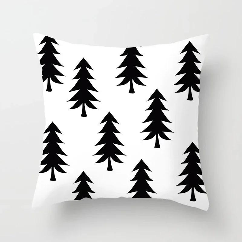 Home Decorated Black and White Geometric Cube Letter Printing Cushion Cushion Car Bedroom Living Room Sofa Pillow Sleeve