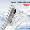 Samsung Z Fold7 Airbag Anti-Fall MagSafe Case with Rotating Ring Stand and Transparent Shell