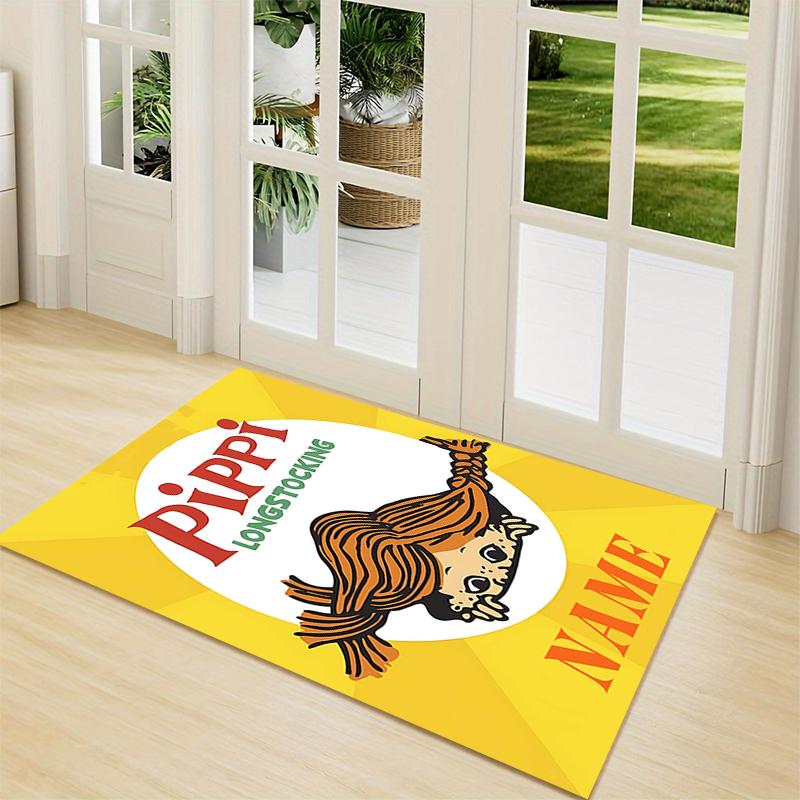 Custom Name Pippi Horse Adventure Carpet Rug Customizable Soft Washable Anti-Slip Home Living Room Sofa Mats Personalized Rug. 0909326