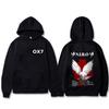 Rapper Niro OX7 Album Doppelseitiger Druck Hoodie Herren Damen Mode Hip Hop Kapuzenpullover Trainingsanzug Männlich Lässig Übergroß Fleece Kapuzenpullover