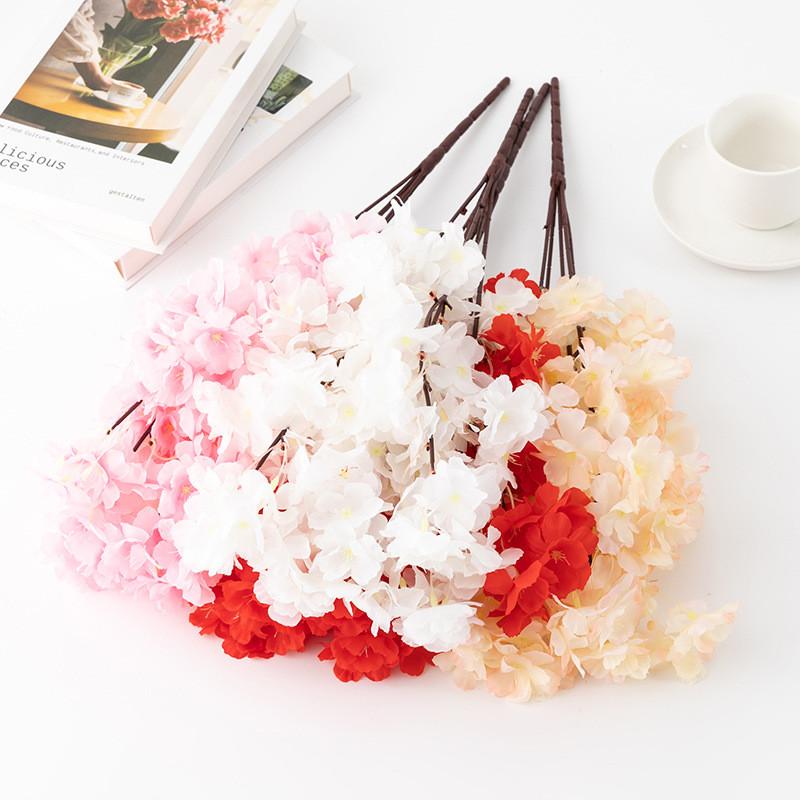 Artificial Fiveprong Cherry Blossom Branch Wedding Pathway Decor For Outdoor Photography