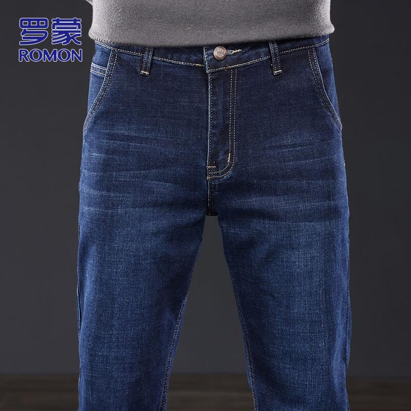 

ROMON Men s Straight-Leg Business Casual Jeans 38
