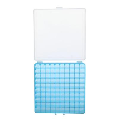 100 Well 100 Well Microtube Storage Box Plastic for 1.8ml/2ml Microcentrifuge Tubes Rack Blue 140x140x50cm