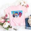 Kids Girl Pink Tshirt Baby Rainbow Kingdom Tops Toddler Tees Clothes Children Clothing Cartoon Short Sleeve Tshirt Casual Wear