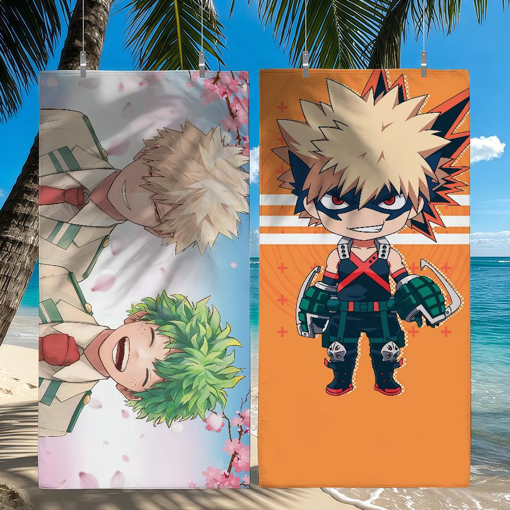 Anime M-My H-Hero A-Academias Deku Bakugou Quick Drying Beach Towels Are Suitable For Swimming Pools Camping Yoga And The Gym
