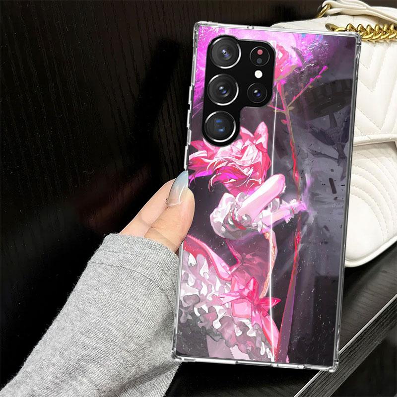 

Чехол для телефона Samsung Galaxy с персонажами аниме Madoka Magica, для моделей S25 S24 S23 S22 Ultra, мягкая накладка, S25 Edge S21 Plus S20 FE S10 +, Черный чехол Samsung S21 Ultra