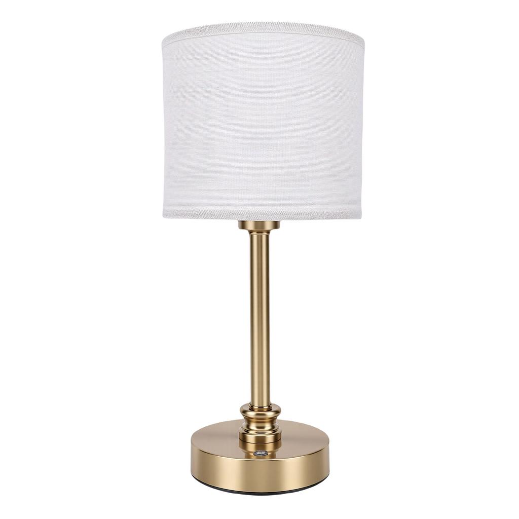 Cordless Fabric Table Lamp USB Rechargeable Bedside Table Lamp for Bedroom Touch Control Iron Aluminum Alloy