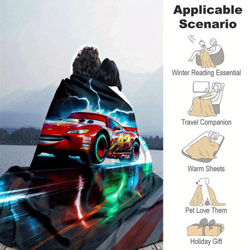 1 Manta con Estampado de Cars - Suave, Manta para Todas las Estaciones para Sala de Estar, Dormitorio, Regalo Personalizado con Adorable Diseño de Dibujos Animados