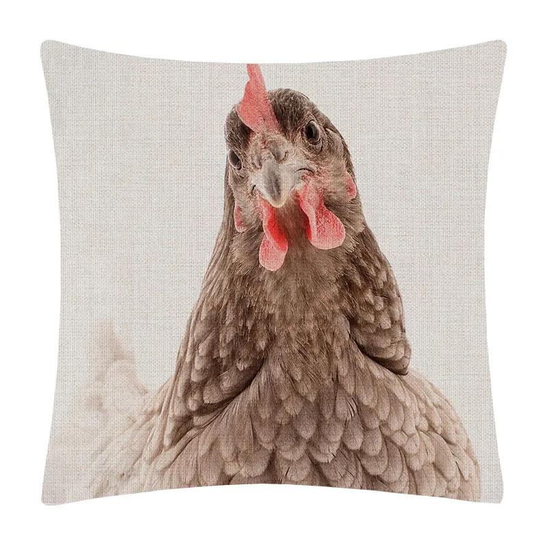 Bunny Donkey Fox Deer Hedgehog Bear Cock Duck Hippo Animals Posters Cushion Cover Decorative Pillows For Sofa Home Decor