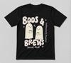 Halloween Coffee Cute Ghost Oos And Brews Lover Graphic Tee Black T-shirt