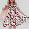 Sanrio 2026New Girls Summer Dress Fashion Cartoon Cute Hello Kitty 3DPrint Dresses Girl Short Sleeve Princess Vacation Clothing