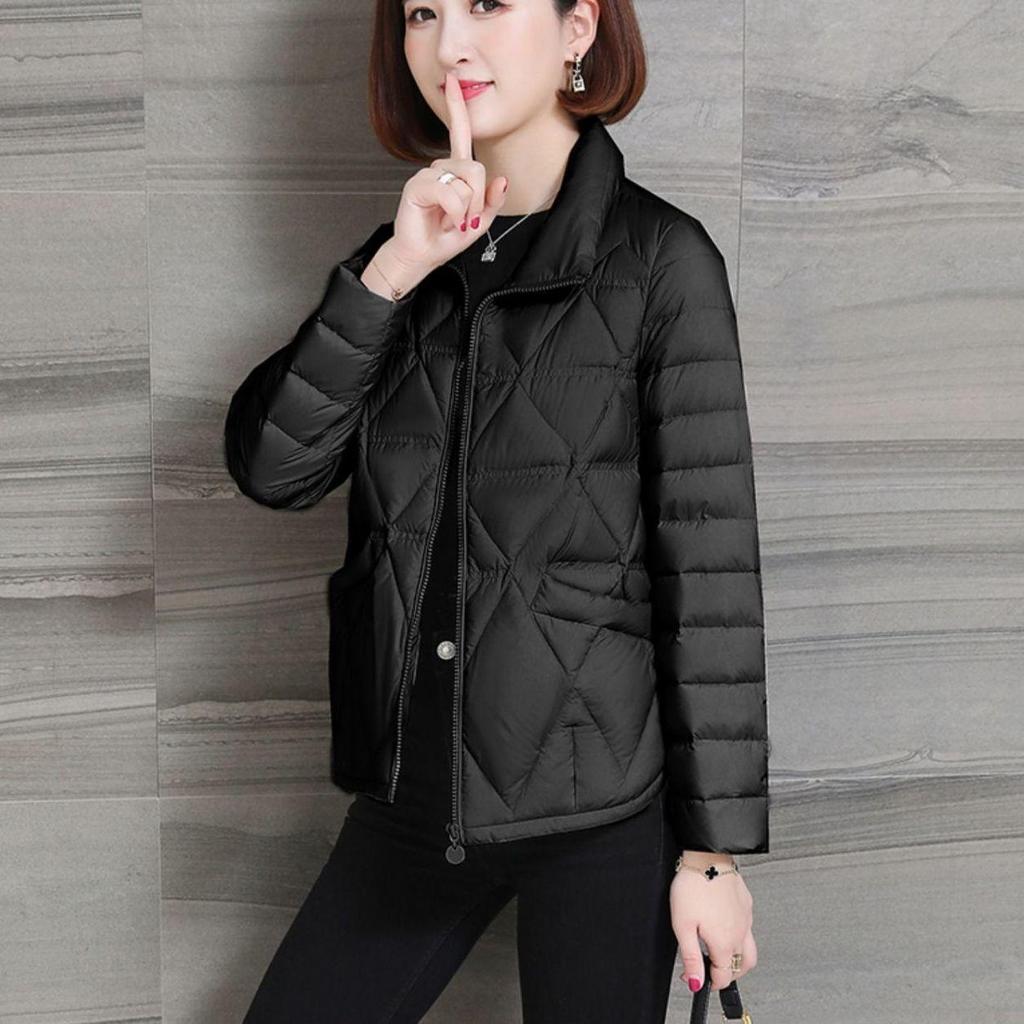 Women's Winter Loose Short Section Light Bread Clothing Solid Color Temperament Comfortable Commuter Cotton Jacket