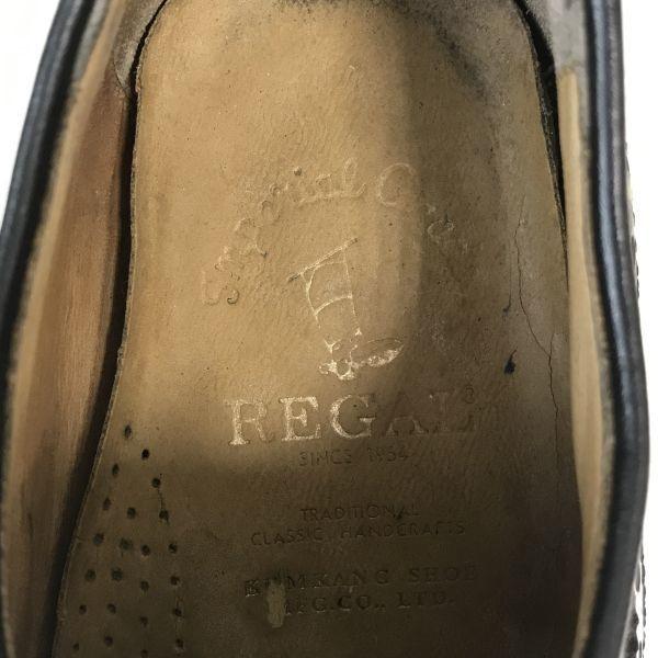 Vintage/REGAL Imperial Grade/Goodyear Welt Leather Wingtip Shoes/25.0EE/Black/Business Dress Shoes(USED)